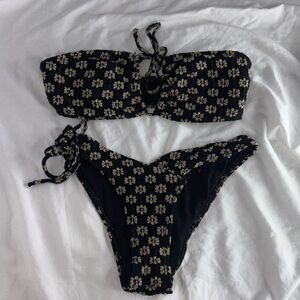 2 piece bathing suit size small flower print